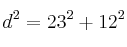 d^2=23^2+12^2