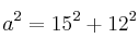 a^2=15^2+12^2