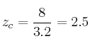 z_c = \frac{8}{3.2}=2.5