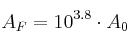  A_F = 10^{3.8} \cdot A_0