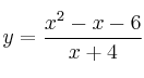 y=\frac{x^2-x-6}{x+4}
