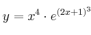 y = x^4 \cdot e^{(2x+1)^3}