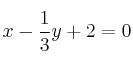 x-\frac{1}{3}y+2=0