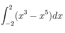 \int_{-2}^2 (x^3-x^5)dx