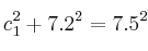 c_1^2+7.2^2=7.5^2