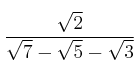 \frac{\sqrt{2}}{\sqrt{7}-\sqrt{5}- \sqrt{3}}
