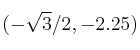(-\sqrt3/2, -2.25)