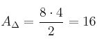 A_{\Delta} = \frac{8 \cdot 4}{2} = 16