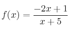 f(x) = \frac{-2x+1}{x+5}