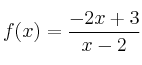 f(x) = \frac{-2x+3}{x-2}
