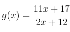 g(x)=\frac{11x+17}{2x+12}