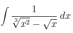 \int \frac{1}{\sqrt[3]{x^2} - \sqrt{x}} \: dx