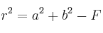 r^2=a^2+b^2-F