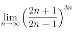 \lim\limits_{n \rightarrow \infty} \left( \frac{2n+1}{2n-1} \right)^{3n}