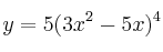 y = 5(3x^2-5x)^4
