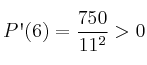 P\textsc{\char13}(6) = \frac{750}{11^2} >0
