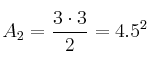 A_2=\frac{3 \cdot 3}{2} = 4.5 \cm^2
