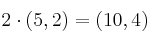 2 \cdot (5,2) = (10,4)