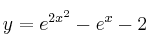 y = e^{2x^2}-e^x-2