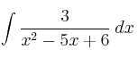 \int \frac{3}{x^2-5x+6}\: dx