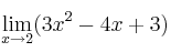 \lim\limits_{x \rightarrow 2} (3x^2-4x+3)