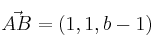 \vec{AB}=(1,1,b-1)