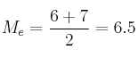 M_e=\frac{6+7}{2}=6.5