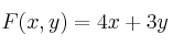 F(x,y)=4x+3y