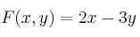 F(x,y)=2x-3y