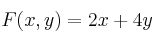 F(x,y)=2x+4y