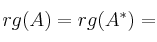 rg(A)=rg(A^*)=
