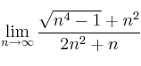 \lim\limits_{n \rightarrow \infty} \frac{\sqrt{n^4-1} + n^2}{2n^2+n}