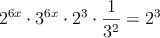  2^{6x} \cdot  3^{6x} \cdot 2^3  \cdot \frac{1}{3^2} =  2^3