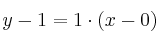 y-1 = 1 \cdot (x-0)