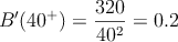 B^{\prime}(40^+)=\frac{320}{40^2}=0.2