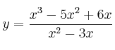 y = \frac{x^3-5x^2+6x}{x^2-3x}