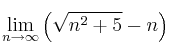 \lim\limits_{n \rightarrow \infty} \left( \sqrt{n^2+5} - n \right)