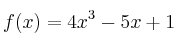 f(x) = 4x^3-5x+1