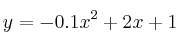 y=-0.1x^2+2x+1