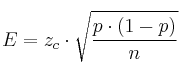 E = z_c \cdot \sqrt{\frac{p \cdot (1-p)}{n}}