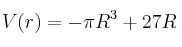 V(r) = -\pi R^3+27R