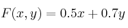 F(x,y)=0.5x+0.7y
