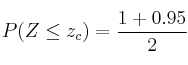 P(Z \leq z_c) = \frac{1+0.95}{2}