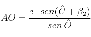 AO = \frac{c \cdot  sen (\^{C} + \beta_2) }{sen \: \^{O}}