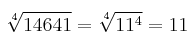 \sqrt[4]{14641}=\sqrt[4]{11^4}=11