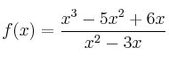 f(x) = \frac{x^3-5x^2+6x}{x^2-3x}