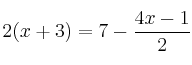 2(x+3) = 7 - \frac{4x-1}{2}
