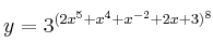 y = 3^{(2x^5+x^4+x^{-2}+2x+3)^8}