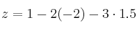 z=1-2(-2)-3\cdot 1.5