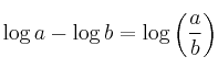  \log{a} - \log{b}= \log{\left( \frac{a}{b} \right)}
